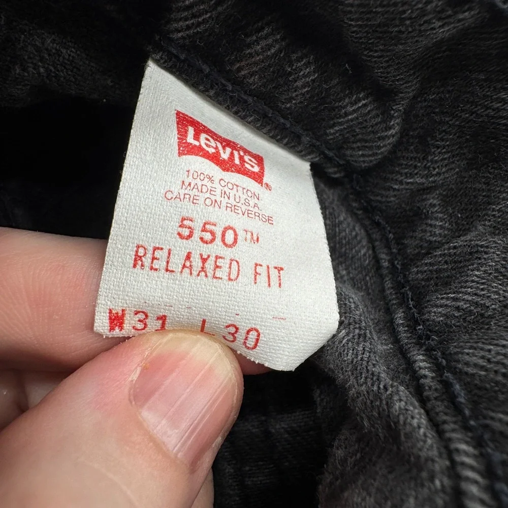 Vintage 1997 Levis 550 Orange Tab Jeans Mens 31x30 (Fit 30x30) Black Grunge USA